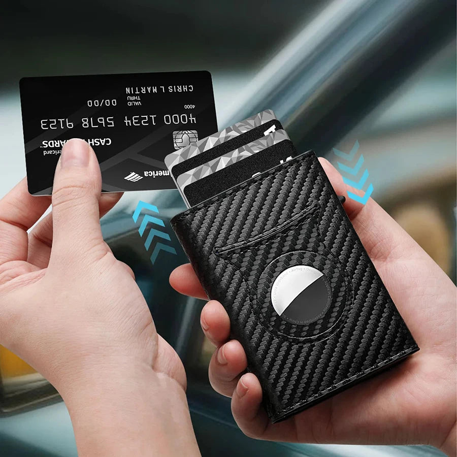 Eloy Men's Carbon Fiber Smart AirTag Wallet
