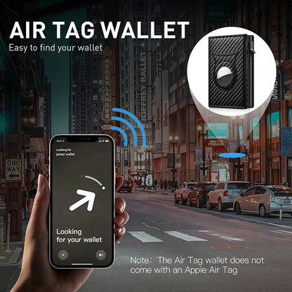 Eloy Men's Carbon Fiber Smart AirTag Wallet