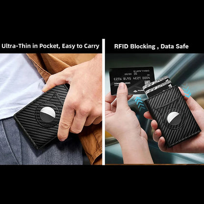 Eloy Men's Carbon Fiber Smart AirTag Wallet