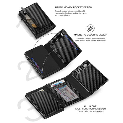 Eloy Men's Carbon Fiber Smart AirTag Wallet